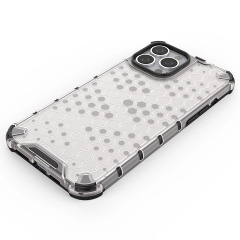 Honeycomb etui pancerny pokrowiec z żelową ramką iPhone 13 Pro Max przezroczysty Honeycomb etui pancerny pokrowiec z żelową ramką iPhone 13 Pro Max przezroczysty