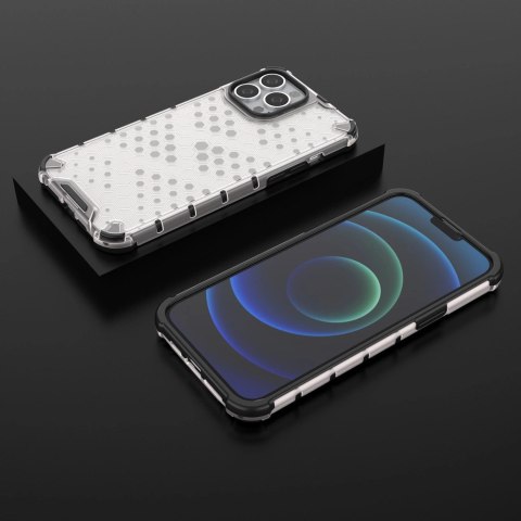 Honeycomb etui pancerny pokrowiec z żelową ramką iPhone 13 Pro Max przezroczysty Honeycomb etui pancerny pokrowiec z żelową ramką iPhone 13 Pro Max przezroczysty