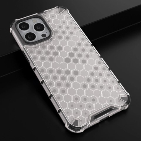 Honeycomb etui pancerny pokrowiec z żelową ramką iPhone 13 Pro Max przezroczysty Honeycomb etui pancerny pokrowiec z żelową ramką iPhone 13 Pro Max przezroczysty