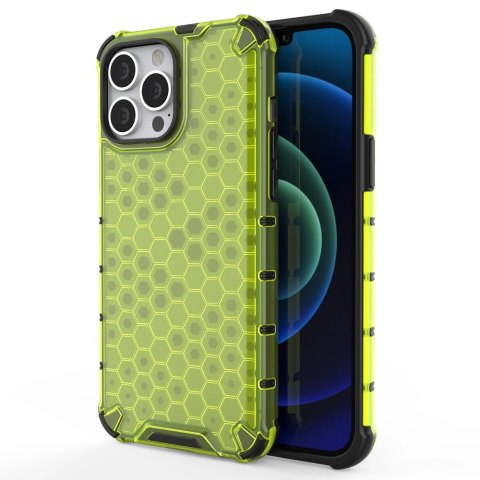 Honeycomb etui pancerny pokrowiec z żelową ramką iPhone 13 Pro Max zielony Honeycomb etui pancerny pokrowiec z żelową ramką iPhone 13 Pro Max zielony