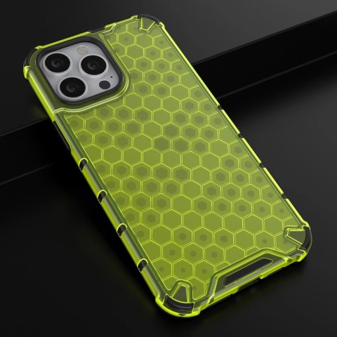 Honeycomb etui pancerny pokrowiec z żelową ramką iPhone 13 Pro Max zielony Honeycomb etui pancerny pokrowiec z żelową ramką iPhone 13 Pro Max zielony
