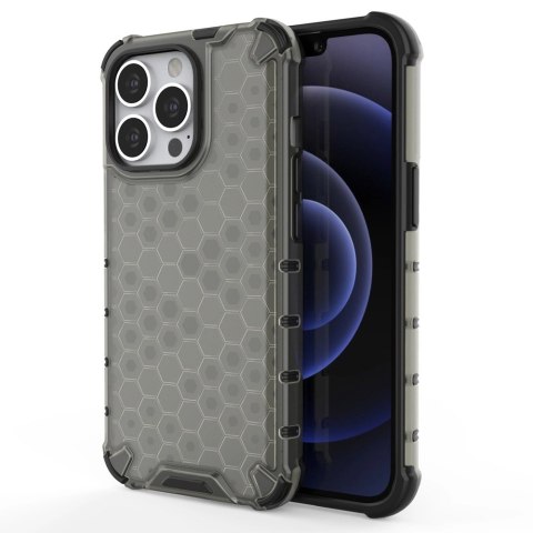 Honeycomb etui pancerny pokrowiec z żelową ramką iPhone 13 Pro czarny Honeycomb etui pancerny pokrowiec z żelową ramką iPhone 13 Pro czarny