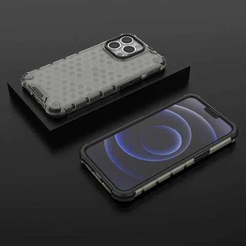 Honeycomb etui pancerny pokrowiec z żelową ramką iPhone 13 Pro czarny Honeycomb etui pancerny pokrowiec z żelową ramką iPhone 13 Pro czarny