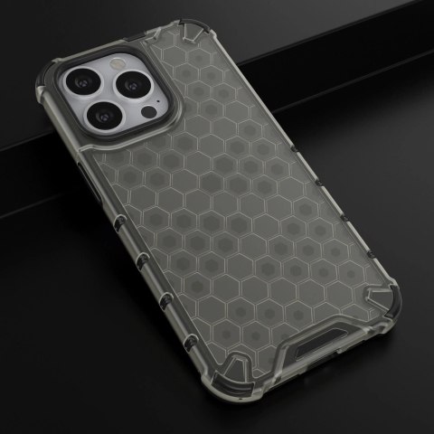 Honeycomb etui pancerny pokrowiec z żelową ramką iPhone 13 Pro czarny Honeycomb etui pancerny pokrowiec z żelową ramką iPhone 13 Pro czarny