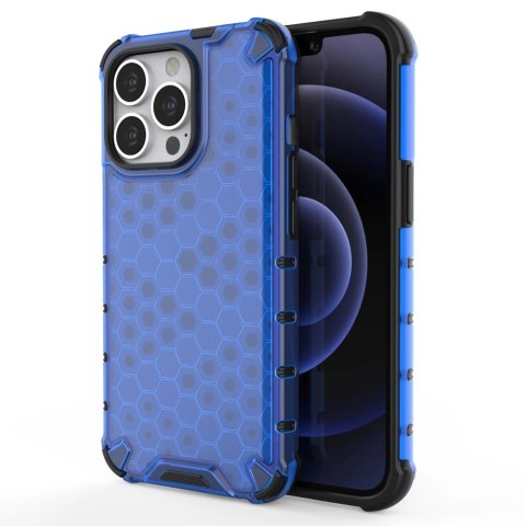 Honeycomb etui pancerny pokrowiec z żelową ramką iPhone 13 Pro niebieski Honeycomb etui pancerny pokrowiec z żelową ramką iPhone 13 Pro niebieski