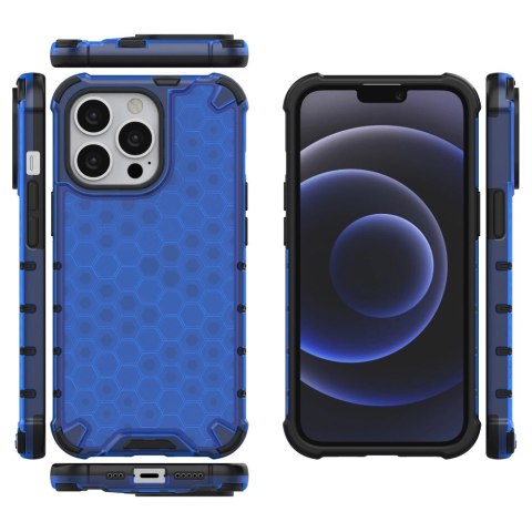 Honeycomb etui pancerny pokrowiec z żelową ramką iPhone 13 Pro niebieski Honeycomb etui pancerny pokrowiec z żelową ramką iPhone 13 Pro niebieski