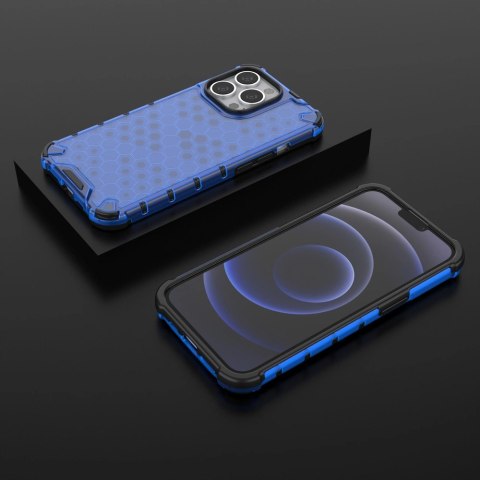 Honeycomb etui pancerny pokrowiec z żelową ramką iPhone 13 Pro niebieski Honeycomb etui pancerny pokrowiec z żelową ramką iPhone 13 Pro niebieski