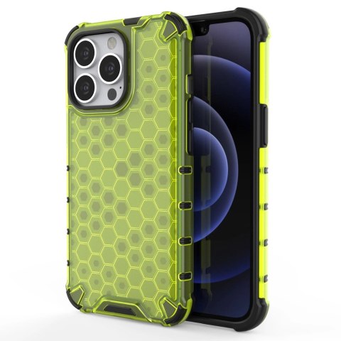 Honeycomb etui pancerny pokrowiec z żelową ramką iPhone 13 Pro zielony Honeycomb etui pancerny pokrowiec z żelową ramką iPhone 13 Pro zielony