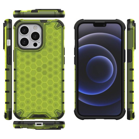 Honeycomb etui pancerny pokrowiec z żelową ramką iPhone 13 Pro zielony Honeycomb etui pancerny pokrowiec z żelową ramką iPhone 13 Pro zielony