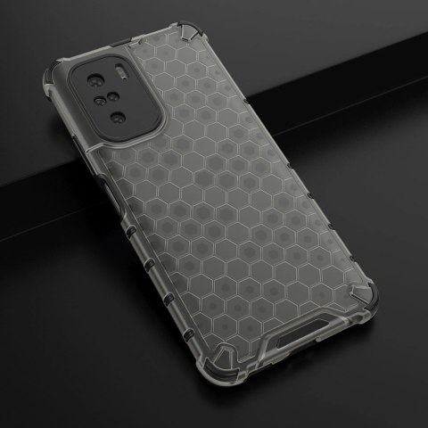 Honeycomb etui pancerny pokrowiec z żelową ramką Xiaomi Redmi K40 Pro+ / K40 Pro / K40 / Poco F3 czarny Honeycomb etui pancerny pokrowiec z żelową ramką Xiaomi Redmi K40 Pro+ / K40 Pro / K40 / Poco F3 czarny