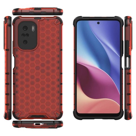 Honeycomb etui pancerny pokrowiec z żelową ramką Xiaomi Redmi K40 Pro+ / K40 Pro / K40 / Poco F3 czerwony Honeycomb etui pancerny pokrowiec z żelową ramką Xiaomi Redmi K40 Pro+ / K40 Pro / K40 / Poco F3 czerwony