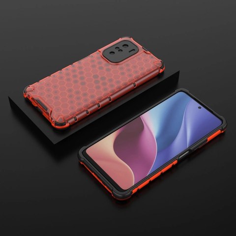 Honeycomb etui pancerny pokrowiec z żelową ramką Xiaomi Redmi K40 Pro+ / K40 Pro / K40 / Poco F3 czerwony Honeycomb etui pancerny pokrowiec z żelową ramką Xiaomi Redmi K40 Pro+ / K40 Pro / K40 / Poco F3 czerwony