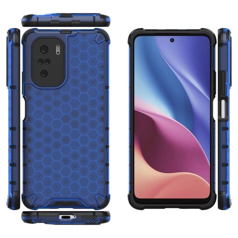 Honeycomb etui pancerny pokrowiec z żelową ramką Xiaomi Redmi K40 Pro+ / K40 Pro / K40 / Poco F3 niebieski Honeycomb etui pancerny pokrowiec z żelową ramką Xiaomi Redmi K40 Pro+ / K40 Pro / K40 / Poco F3 niebieski