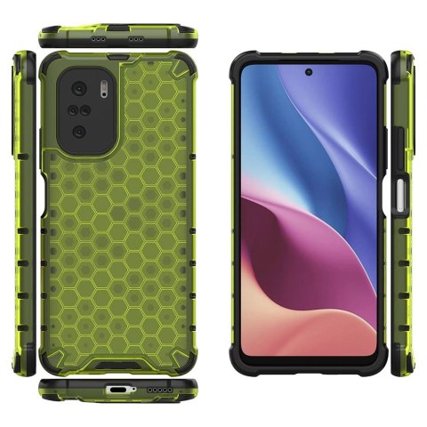 Honeycomb etui pancerny pokrowiec z żelową ramką Xiaomi Redmi K40 Pro+ / K40 Pro / K40 / Poco F3 zielony Honeycomb etui pancerny pokrowiec z żelową ramką Xiaomi Redmi K40 Pro+ / K40 Pro / K40 / Poco F3 zielony