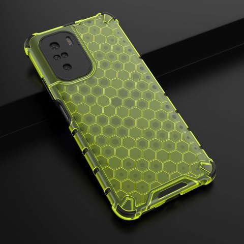 Honeycomb etui pancerny pokrowiec z żelową ramką Xiaomi Redmi K40 Pro+ / K40 Pro / K40 / Poco F3 zielony Honeycomb etui pancerny pokrowiec z żelową ramką Xiaomi Redmi K40 Pro+ / K40 Pro / K40 / Poco F3 zielony