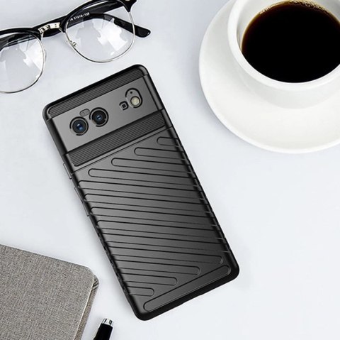 Thunder Case elastyczne pancerne etui pokrowiec Google Pixel 6 czarny Thunder Case elastyczne pancerne etui pokrowiec Google Pixel 6 czarny