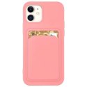 Card Case silikonowe etui portfel z kieszonką na kartę dokumenty do Samsung Galaxy A42 5G różowy Card Case silikonowe etui portfel z kieszonką na kartę dokumenty do Samsung Galaxy A42 5G różowy