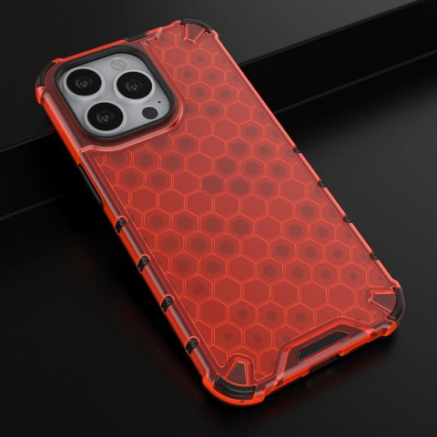 Honeycomb etui pancerny pokrowiec z żelową ramką iPhone 13 Pro czerwony Honeycomb etui pancerny pokrowiec z żelową ramką iPhone 13 Pro czerwony
