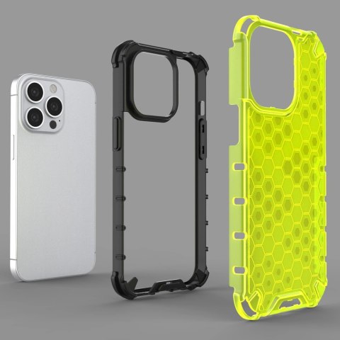 Honeycomb etui pancerny pokrowiec z żelową ramką iPhone 13 Pro zielony Honeycomb etui pancerny pokrowiec z żelową ramką iPhone 13 Pro zielony