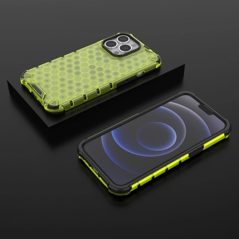 Honeycomb etui pancerny pokrowiec z żelową ramką iPhone 13 Pro zielony Honeycomb etui pancerny pokrowiec z żelową ramką iPhone 13 Pro zielony