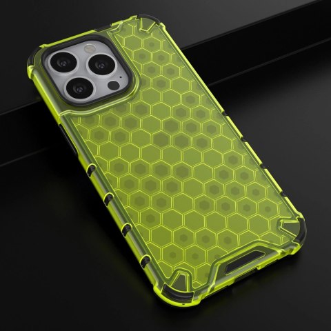 Honeycomb etui pancerny pokrowiec z żelową ramką iPhone 13 Pro zielony Honeycomb etui pancerny pokrowiec z żelową ramką iPhone 13 Pro zielony