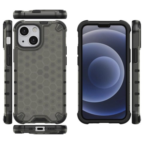Honeycomb etui pancerny pokrowiec z żelową ramką iPhone 13 mini czarny Honeycomb etui pancerny pokrowiec z żelową ramką iPhone 13 mini czarny