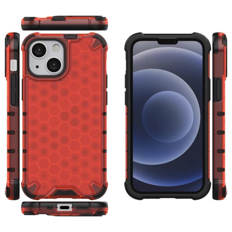 Honeycomb etui pancerny pokrowiec z żelową ramką iPhone 13 mini czerwony Honeycomb etui pancerny pokrowiec z żelową ramką iPhone 13 mini czerwony