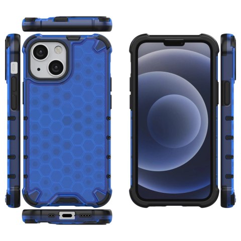 Honeycomb etui pancerny pokrowiec z żelową ramką iPhone 13 mini niebieski Honeycomb etui pancerny pokrowiec z żelową ramką iPhone 13 mini niebieski