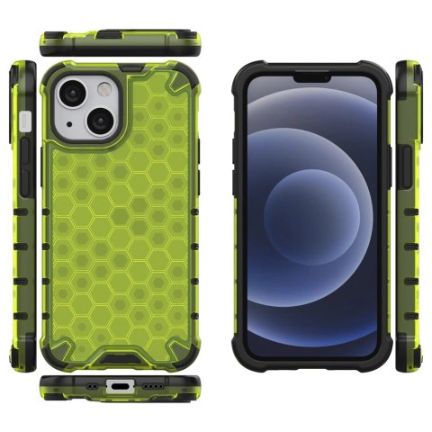 Honeycomb etui pancerny pokrowiec z żelową ramką iPhone 13 mini zielony Honeycomb etui pancerny pokrowiec z żelową ramką iPhone 13 mini zielony