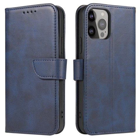 Magnet Case elegancki futerał etui pokrowiec z klapką i funkcją podstawki iPhone 13 Pro Max niebieski Magnet Case elegancki futerał etui pokrowiec z klapką i funkcją podstawki iPhone 13 Pro Max niebieski