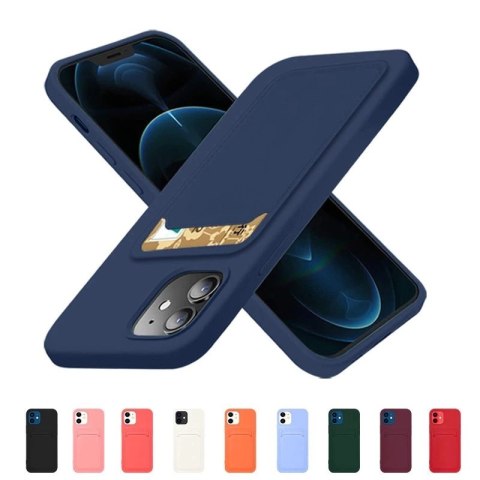 Silikonowe etui Card Case z kieszonką na kartę do iPhone 12 Pro Max - koralowe Silikonowe etui Card Case z kieszonką na kartę do iPhone 12 Pro Max - koralowe