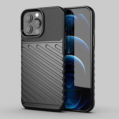 Thunder Case elastyczne pancerne etui pokrowiec iPhone 13 Pro Max czarny Thunder Case elastyczne pancerne etui pokrowiec iPhone 13 Pro Max czarny