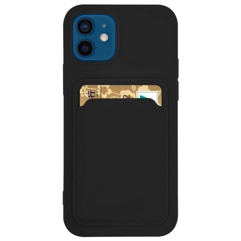 Card Case silikonowe etui portfel z kieszonką na kartę dokumenty do Samsung Galaxy A22 4G czarny Card Case silikonowe etui portfel z kieszonką na kartę dokumenty do Samsung Galaxy A22 4G czarny