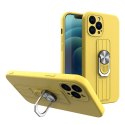Ring Case silikonowe etui z uchwytem na palec i podstawką do iPhone 12 Pro Max żółty Ring Case silikonowe etui z uchwytem na palec i podstawką do iPhone 12 Pro Max żółty
