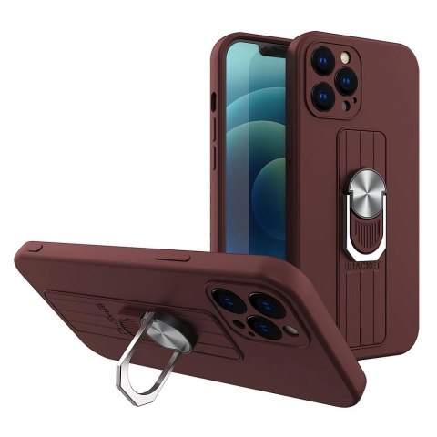 Ring Case silikonowe etui z uchwytem na palec i podstawką do Xiaomi Redmi Note 10 / Redmi Note 10S brązowy Ring Case silikonowe etui z uchwytem na palec i podstawką do Xiaomi Redmi Note 10 / Redmi Note 10S brązowy