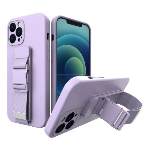 Rope case żelowe etui ze smyczą łańcuszkiem torebka smycz iPhone 12 Pro Max fioletowy Rope case żelowe etui ze smyczą łańcuszkiem torebka smycz iPhone 12 Pro Max fioletowy