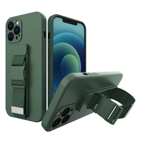 Rope case żelowe etui ze smyczą łańcuszkiem torebka smycz Xiaomi Redmi Note 10 5G / Poco M3 Pro ciemnozielony Rope case żelowe etui ze smyczą łańcuszkiem torebka smycz Xiaomi Redmi Note 10 5G / Poco M3 Pro ciemnozielony