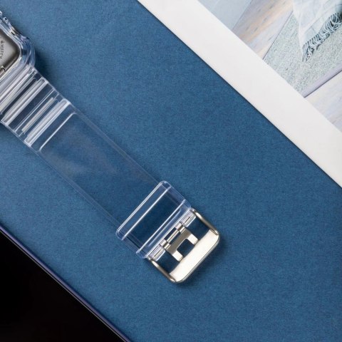 Strap Light Set silikonowa opaska pasek bransoleta bransoletka etui do zegarka Watch 3 42mm / Watch 2 42mm niebieski Strap Light Set silikonowa opaska pasek bransoleta bransoletka etui do zegarka Watch 3 42mm / Watch 2 42mm niebieski