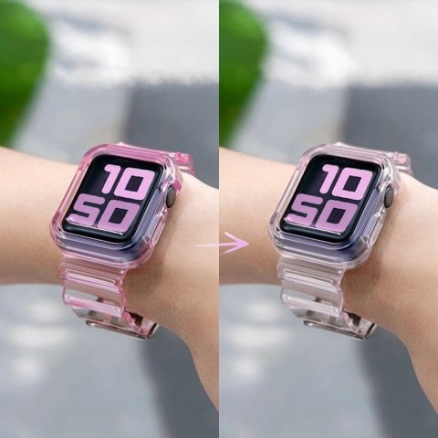 Strap Light Set silikonowa opaska pasek bransoleta bransoletka etui do zegarka Watch 6 40mm / Watch 5 40mm / Watch 4 40mm / Watc Strap Light Set silikonowa opaska pasek bransoleta bransoletka etui do zegarka Watch 6 40mm / Watch 5 40mm / Watch 4 40mm / Watc
