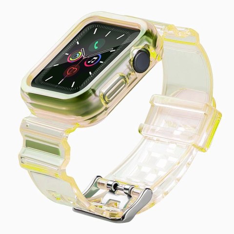 Strap Light Set silikonowa opaska pasek bransoleta bransoletka etui do zegarka Watch 6 44mm / Watch 5 44mm / Watch 4 44mm / Watc Strap Light Set silikonowa opaska pasek bransoleta bransoletka etui do zegarka Watch 6 44mm / Watch 5 44mm / Watch 4 44mm / Watc