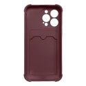 Card Armor Case etui pokrowiec do Samsung Galaxy A22 4G portfel na kartę silikonowe pancerne etui Air Bag malinowy