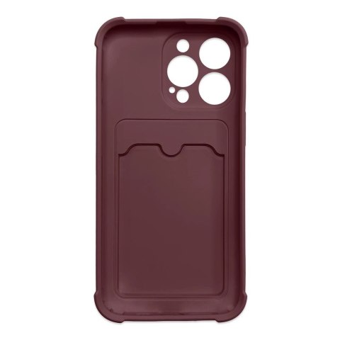 Card Armor Case etui pokrowiec do Samsung Galaxy A22 4G portfel na kartę silikonowe pancerne etui Air Bag malinowy Card Armor Case etui pokrowiec do Samsung Galaxy A22 4G portfel na kartę silikonowe pancerne etui Air Bag malinowy