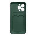 Card Armor Case etui pokrowiec do Samsung Galaxy A22 4G portfel na kartę silikonowe pancerne etui Air Bag zielony