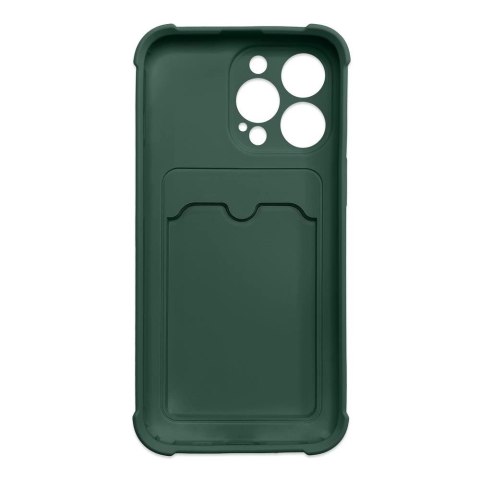 Card Armor Case etui pokrowiec do Samsung Galaxy A22 4G portfel na kartę silikonowe pancerne etui Air Bag zielony Card Armor Case etui pokrowiec do Samsung Galaxy A22 4G portfel na kartę silikonowe pancerne etui Air Bag zielony