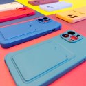 Card Armor Case etui pokrowiec do iPhone 12 Pro portfel na kartę silikonowe pancerne etui Air Bag różowy