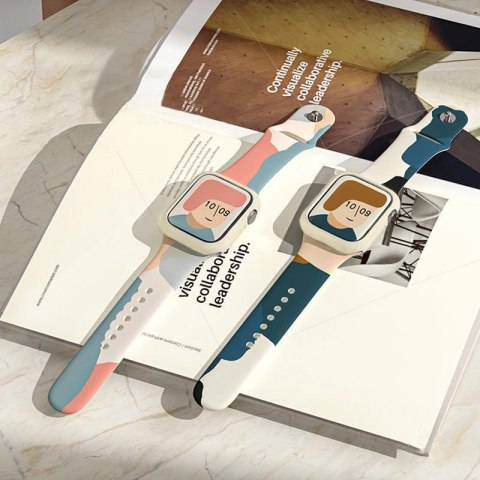 Strap Moro opaska do Apple Watch 9 / 8 / 7 / 6 / SE / 5 / 4 / 3 / 2 (41mm / 40mm / 38mm) silikonowy pasek bransoletka do zegarka Strap Moro opaska do Apple Watch 9 / 8 / 7 / 6 / SE / 5 / 4 / 3 / 2 (41mm / 40mm / 38mm) silikonowy pasek bransoletka do zegarka
