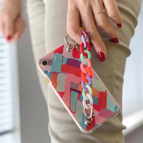 Color Chain Case żelowe elastyczne etui z łańcuchem łańcuszkiem zawieszką do Samsung Galaxy A12 wielokolorowy (2) Color Chain Case żelowe elastyczne etui z łańcuchem łańcuszkiem zawieszką do Samsung Galaxy A12 wielokolorowy (2)