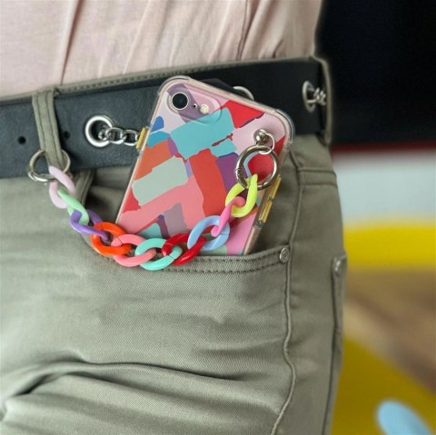 Color Chain Case żelowe elastyczne etui z łańcuchem łańcuszkiem zawieszką do Samsung Galaxy A12 wielokolorowy (2) Color Chain Case żelowe elastyczne etui z łańcuchem łańcuszkiem zawieszką do Samsung Galaxy A12 wielokolorowy (2)
