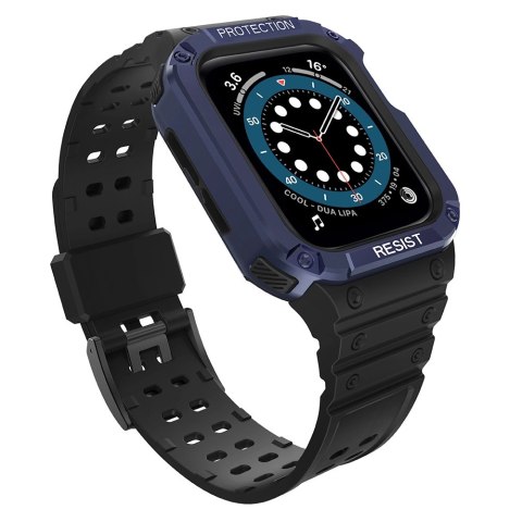 Protect Strap Band opaska z etui do Apple Watch 7 / 6 / 5 / 4 / 3 / 2 / SE (45 / 44 / 42mm) obudowa pancerny pokrowiec na zegare Protect Strap Band opaska z etui do Apple Watch 7 / 6 / 5 / 4 / 3 / 2 / SE (45 / 44 / 42mm) obudowa pancerny pokrowiec na zegare