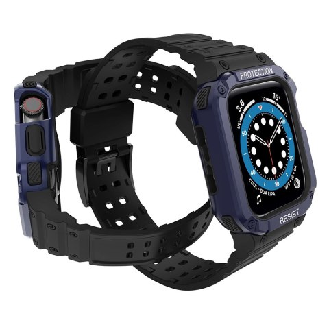 Protect Strap Band opaska z etui do Apple Watch 7 / 6 / 5 / 4 / 3 / 2 / SE (45 / 44 / 42mm) obudowa pancerny pokrowiec na zegare Protect Strap Band opaska z etui do Apple Watch 7 / 6 / 5 / 4 / 3 / 2 / SE (45 / 44 / 42mm) obudowa pancerny pokrowiec na zegare